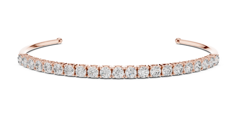 2.31 TCW Open Round Moissanite Cuff Bracelet - view 2
