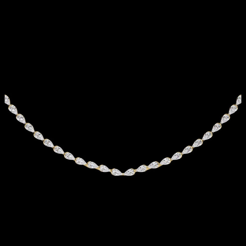4.84 TCW Sparkling Round Cut Moissanite Diamond Tennis Necklace A Seamless Blend of Grace