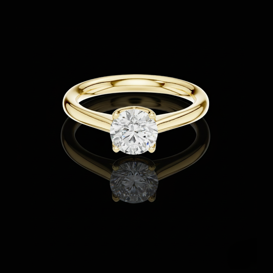 0.9 TCW Classic Round Moissanite Diamond Vintage Inspired Solitaire Elegance Ring by Ivevar Luxury