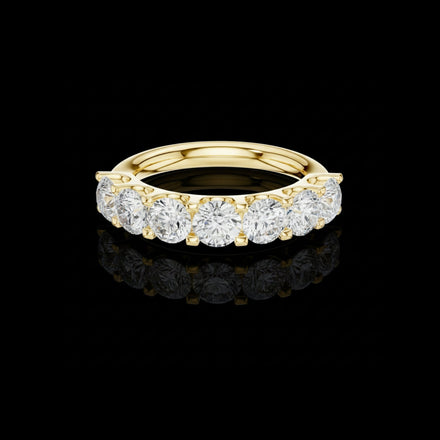 Round Lab Diamond Seven Stone Wedding Band