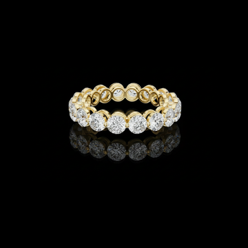 5.00 TCW Exquisite Round Brilliant Moissanite Diamond Eternity Ring in Polished Gold
