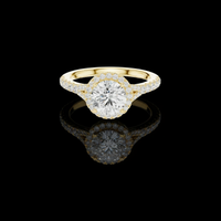 2.50 CT Luxurious Round Cut Halo Ring with Pave Moissanite Diamonds Elegant Sparkling Engagement Ring for Her