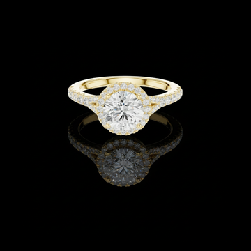 2.50 CT Luxurious Round Cut Halo Ring with Pave Moissanite Diamonds Elegant Sparkling Engagement Ring for Her