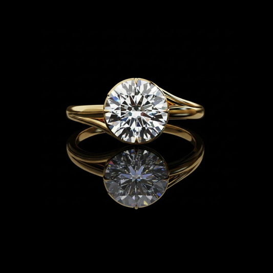 2.50 TCW Unique Custom Brilliant Round Cut Lab Grown Diamond Solitaire Ring for engagement