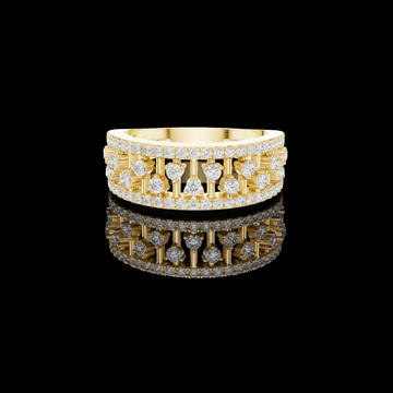 1.00 TCW Diamond Cascade Band Round Cut Lab Grown Brilliance in a Double Row Pavé Setting