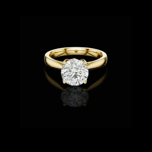1.5 TCW Lab Grown Round Cut Diamond Ring With Sparkling Touch For Propose Day