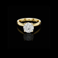 Round Cut Solitaire Lab Diamond With Four Prong Proposal Ring
