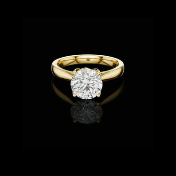 Round Cut Solitaire Lab Diamond With Four Prong Proposal Ring