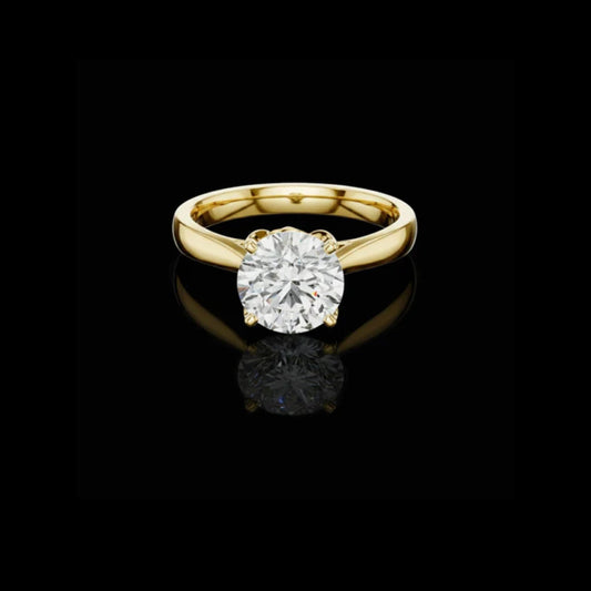 Round Cut Solitaire Lab Diamond With Four Prong Proposal Ring