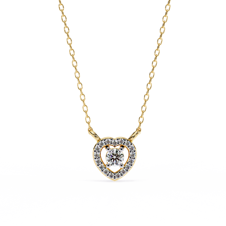 Heart Shape Halo Pendant - view 2