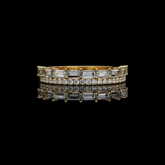 3.00 CT Baguette & Round Lab Grown Diamond Eternity Band Luxe Stacking Ring by Ivevar Luxury