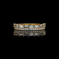 3.00 CT Baguette & Round Moissanite Diamond Eternity Band Luxe Stacking Ring by Ivevar Luxury