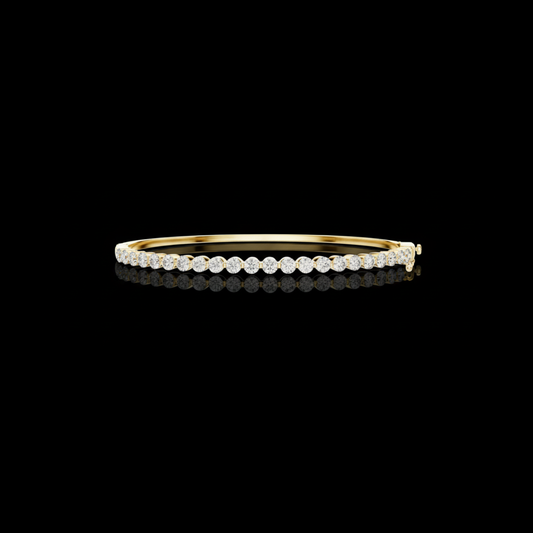 1.98 TCW Iconic Gold Round Moissanite Diamond Line Bangle Bracelet For Someone Special