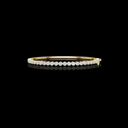 Slim Round Lab Diamond Hinged Bangle Bracelet for Women