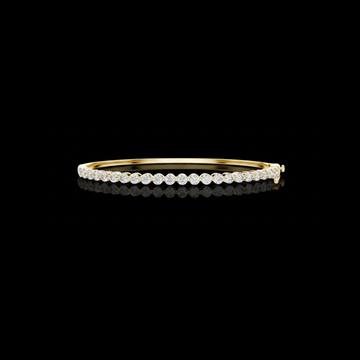 1.98 TCW Iconic Gold Round Moissanite Diamond Line Bangle Bracelet For Someone Special