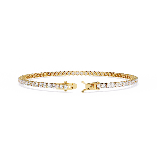 Round Cut Tennis Bracelet with Sparkling Classic Prong Setting - view 2