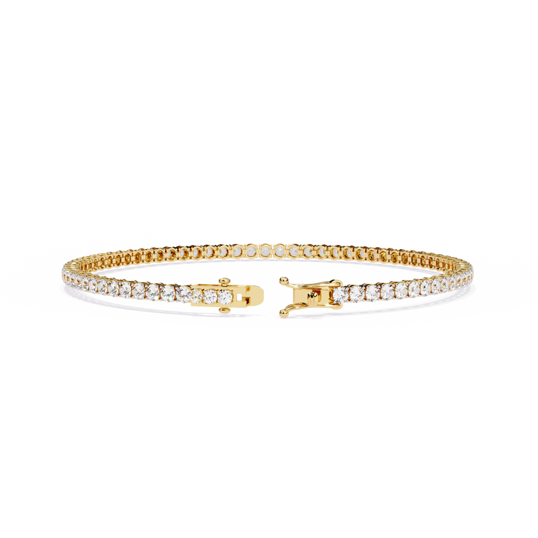 Round Cut Tennis Bracelet with Sparkling Classic Prong Setting - view 2