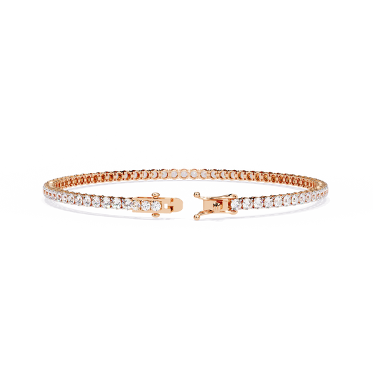 Round Cut Tennis Bracelet with Sparkling Classic Prong Setting - view 3