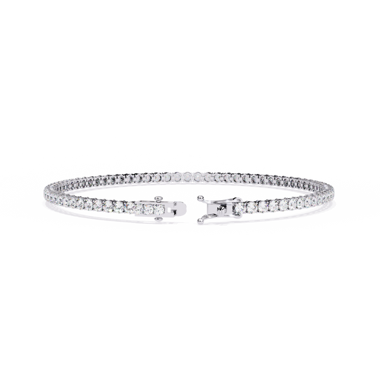Round Cut Tennis Bracelet with Sparkling Classic Prong Setting - view 4