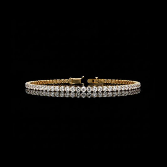 3.89 TCW Tennis Bracelet with Moissanite Sparkling Round Cut in a Classic Prong Setting