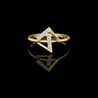 0.30 TCW Signature Collection Modern Chevron Lab Grown Diamond Ring in Polished Gold