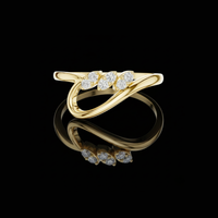 0.27 TCW Elegant Ring with Round Lab Grown Diamonds Modern Curved Band for Women