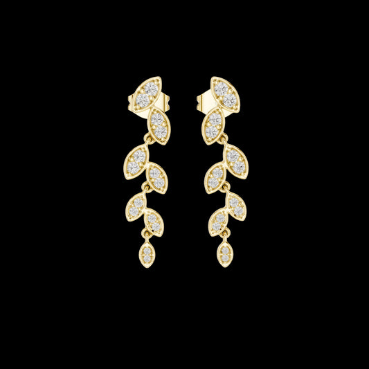 0.45 TCW Bright Luxury Moissanite Round Cut Diamond Drop Earrings Elegant Flow