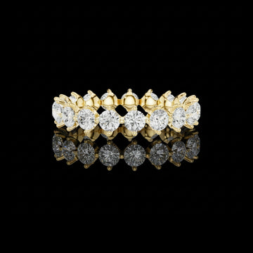 4.00 TCW Sparkling Radiant Round Cut Lab Grown Diamond Eternity Band in Gold For Loved