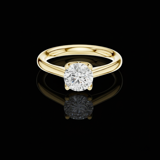 1.1 TCW Classic Round Cut Moissanite Diamond Look Solitaire Ring Minimalist Fine Jewelry Gift for Her