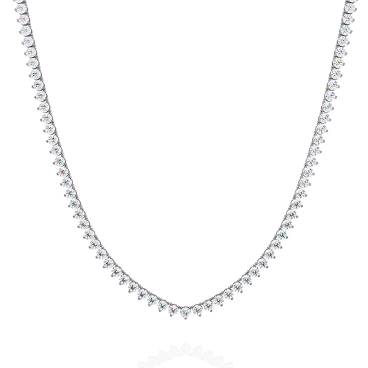 Round Cut V Shape Tennis Necklace - view 3