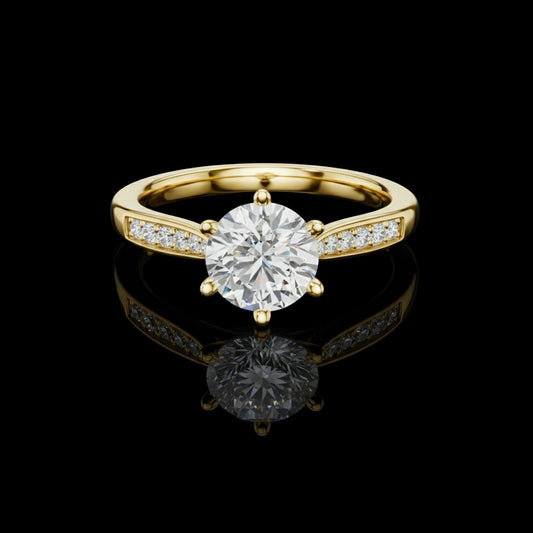 1.50 CT Luxury Lab Grown Round Cut Diamond Ring For Wedding Day