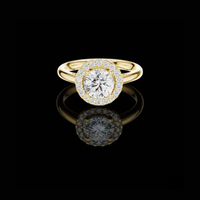 2.50 CT Radiant Round Halo Moissanite Diamond Classic Engagement Ring with Brilliant Center Stone & Halo Sparkle