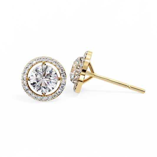 Round Cut Designer Earrings - view 3