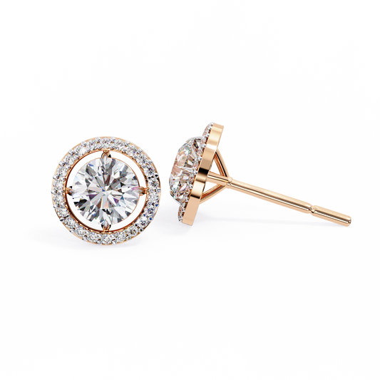 Round Cut Designer Earrings - view 2