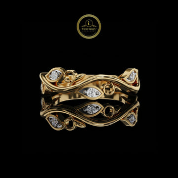 0.90 TCW Luxury Vintage Ring By Ivevar Certified  Moissanite Diamond Solid Gold Ring For Birthday Gift