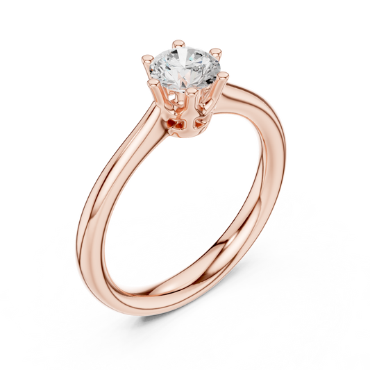 Round Cut Moissanite Delicate Solitaire Engagement Ring - view 3
