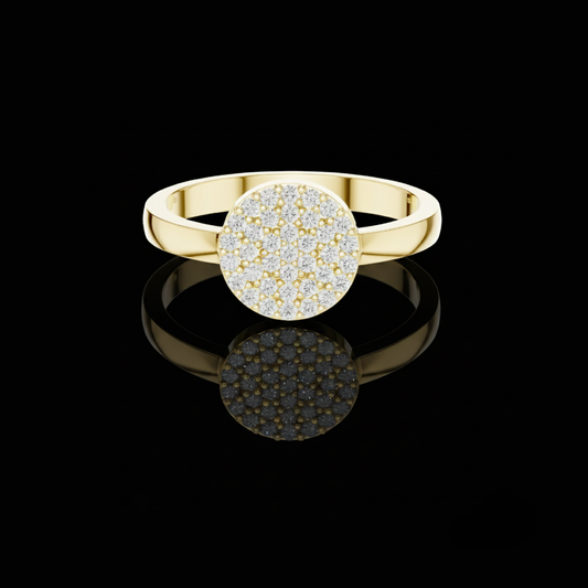 0.22 TCW Radiant Round Pave Lab Grown Diamond Cluster Sparkle Ring Elegant Promise & Everyday Glam Jewelry