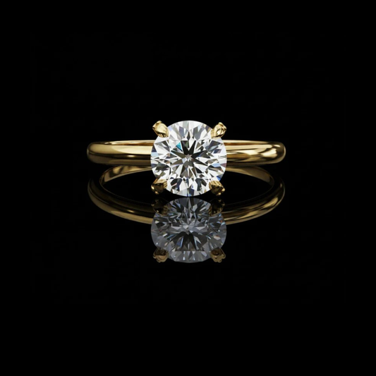 1.15 CT Sparkling Moissanite Round Cut Diamond Ring Affordable Luxury For Festivals