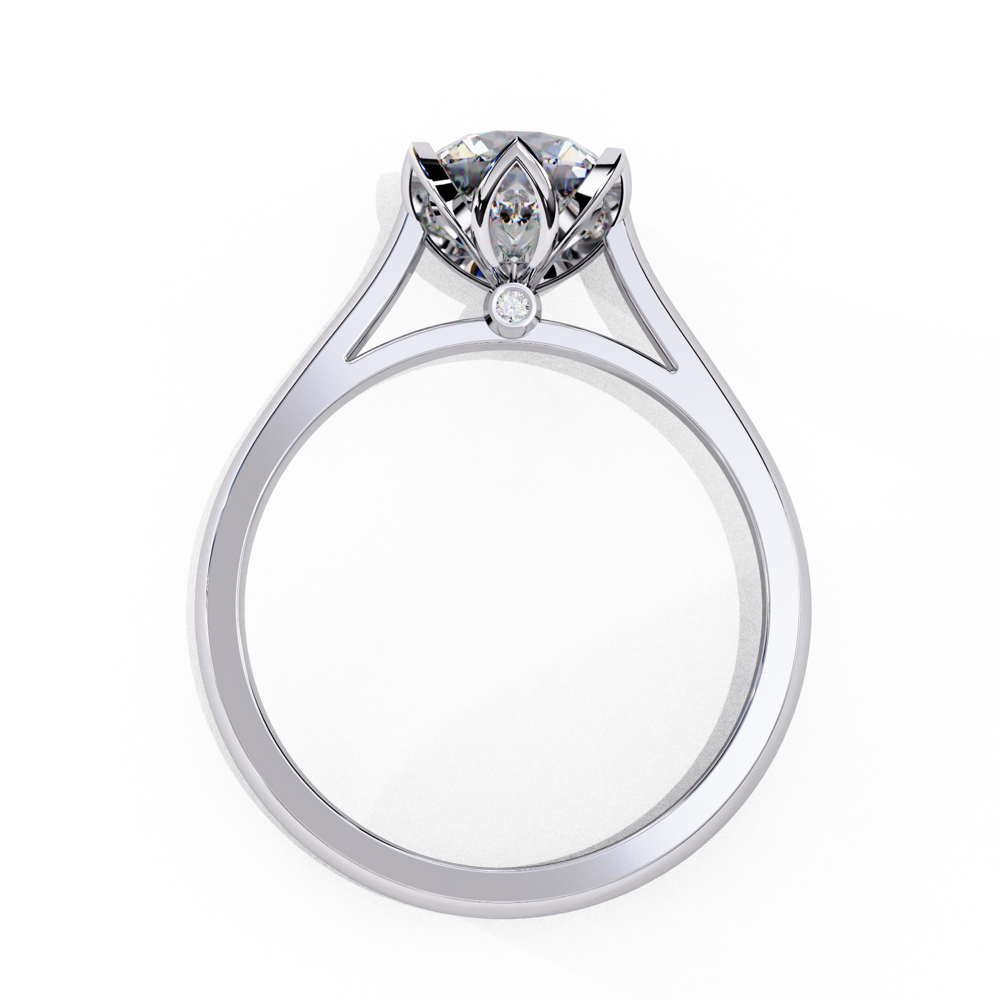 Diamond ring with a pear-shaped center stone 