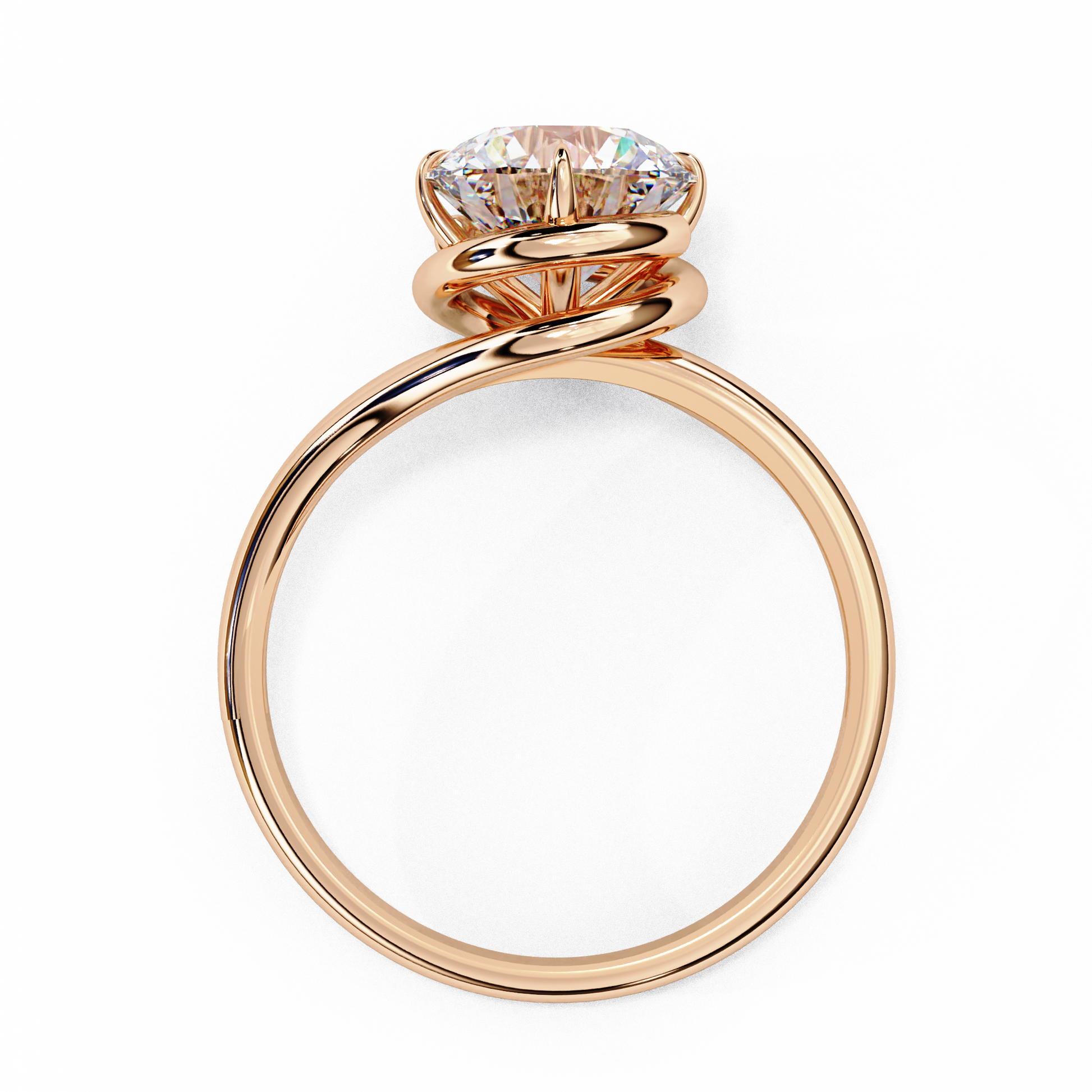Gold ring with a large diamond 