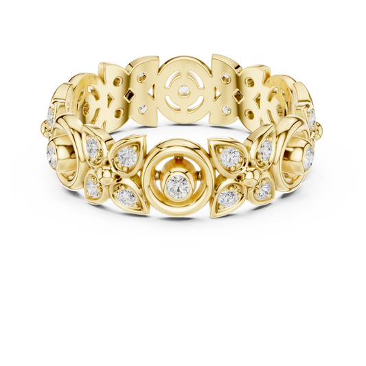 Heritage Inspired Round Cut Lab Diamond Eternity Ring - view 4
