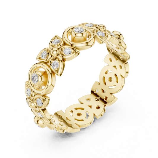 Heritage Inspired Round Cut Lab Diamond Eternity Ring - view 3