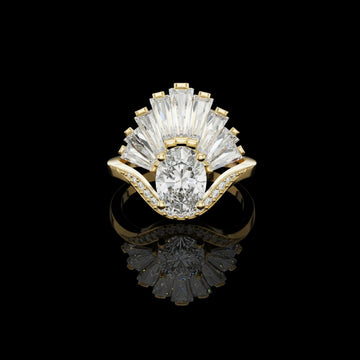 1.50 CT Glorious Lab Grown Oval Cut Diamond Ring For Special Gift
