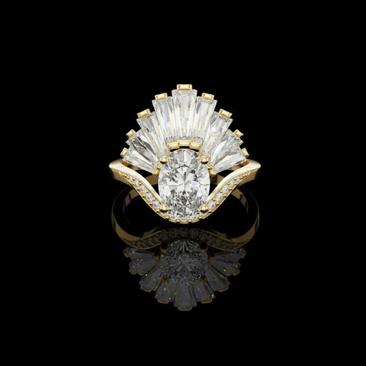 1.05 CT Glorious Moissanite Oval Cut Diamond Ring For Special Gift