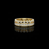 1.71 TCW Royal Diamond Lattice Band with Double Row Moissanite Round-Cut Diamonds For Her