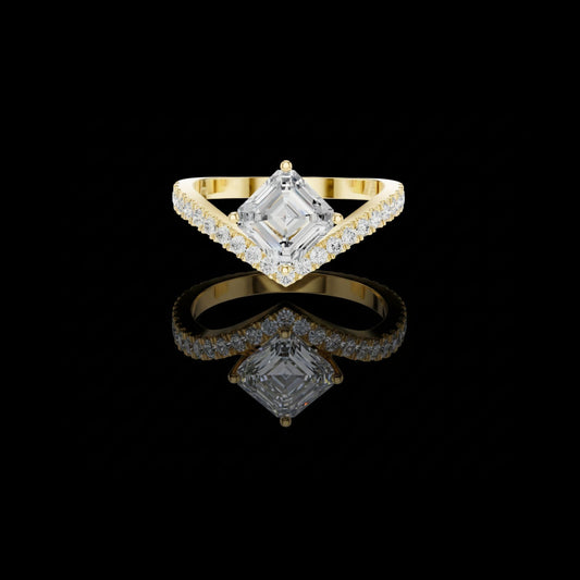 1.00 CT Classy Lab Grown Emerald Cut Ring For Cocktail Party