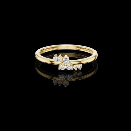 0.70 TCW Gracefully Sculpted Moissanite Diamond Cluster with Refined Modern Elegance