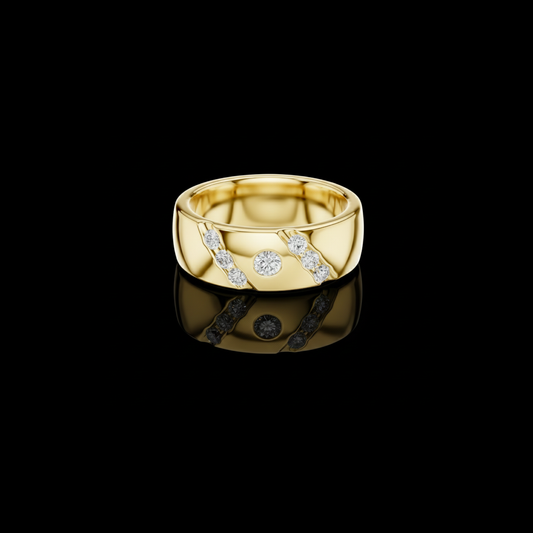 0.32 TCW Exquisite Sculpted Moissanite Diamond Band with Cross Round Diamonds