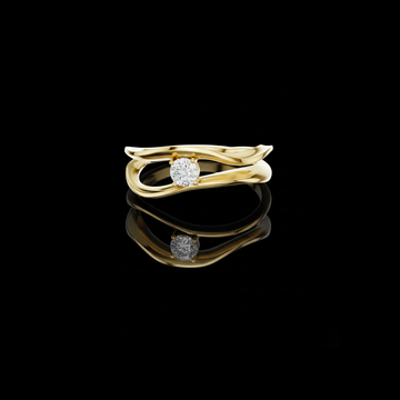 0.50 TCW Luxury Twisted Moissanite Diamond with Sculpted Split Band Modern Minimal Solitaire Engagement Ring For Her