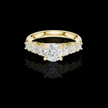 2.00 CT Luxe Craftsmanship Elegant Round Cut Lab Diamond Seven Stone Luxurious Ring